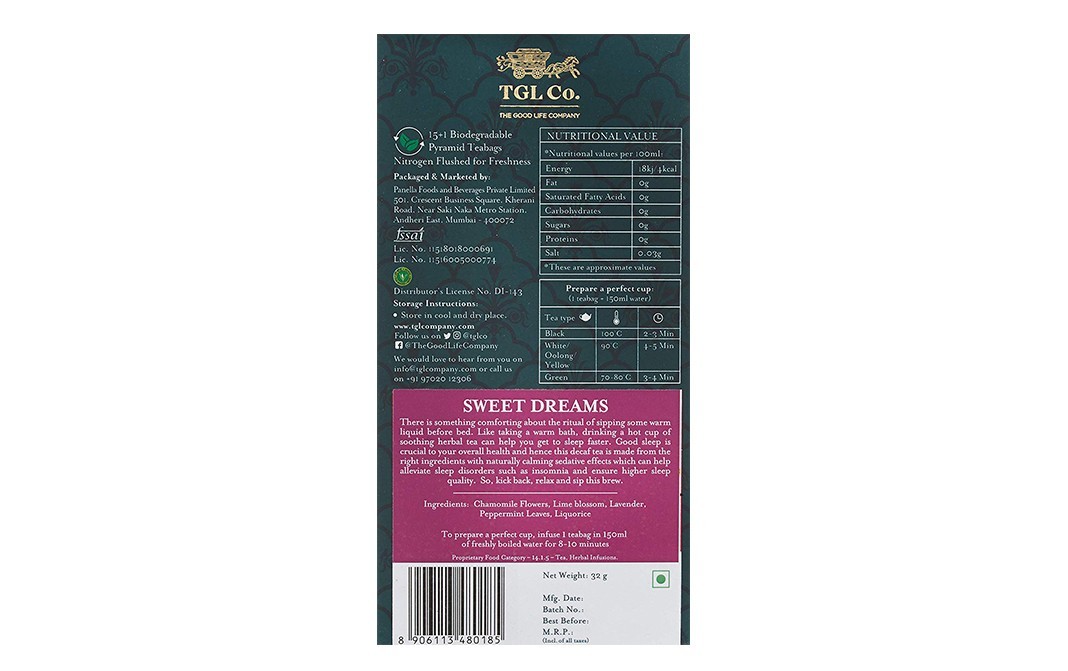 TGL Co. Sweet Dreams    Pack  32 grams